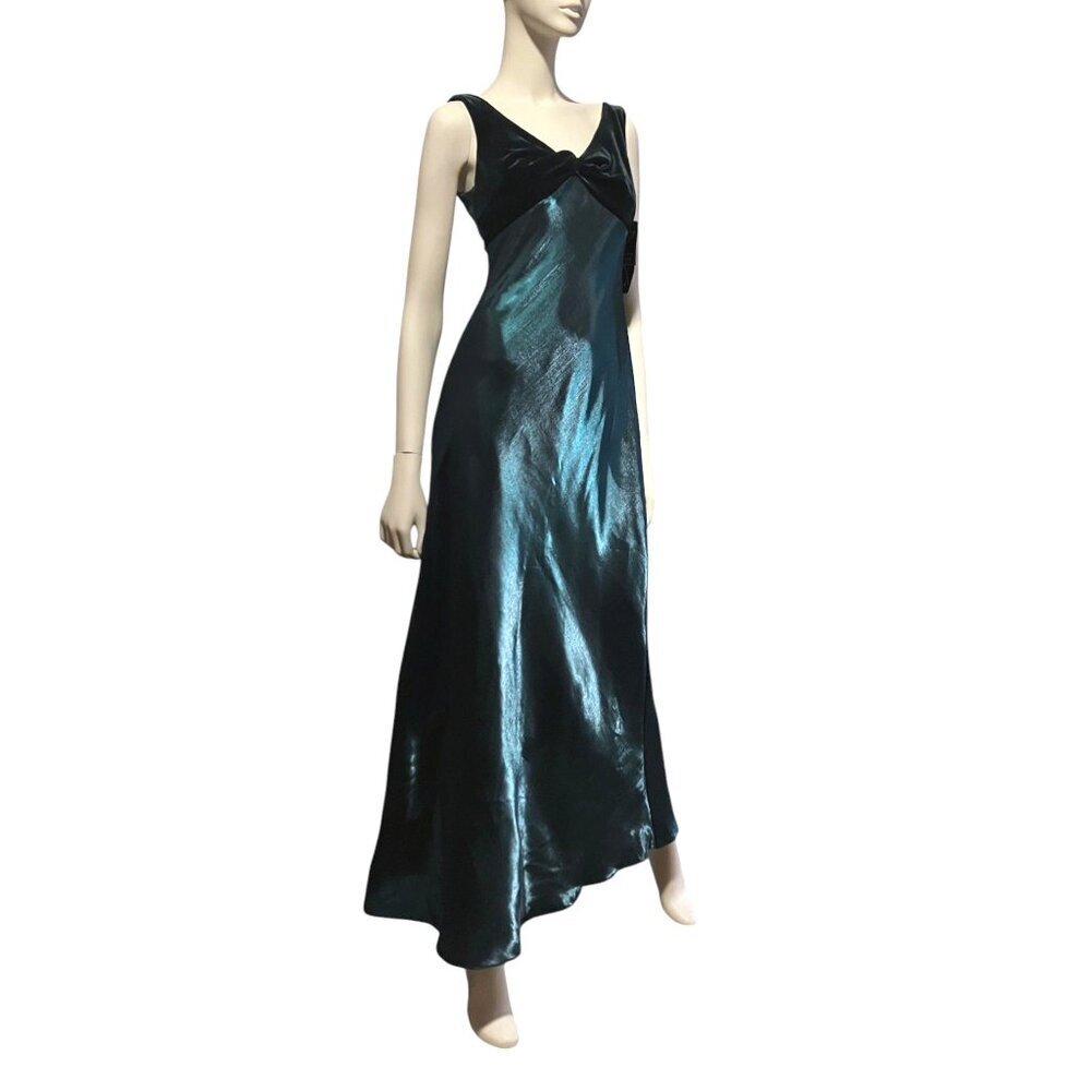 New Y2K Niki Livas Formal Slip Dress 6 Empire Waist Velvet Playful Minimalist